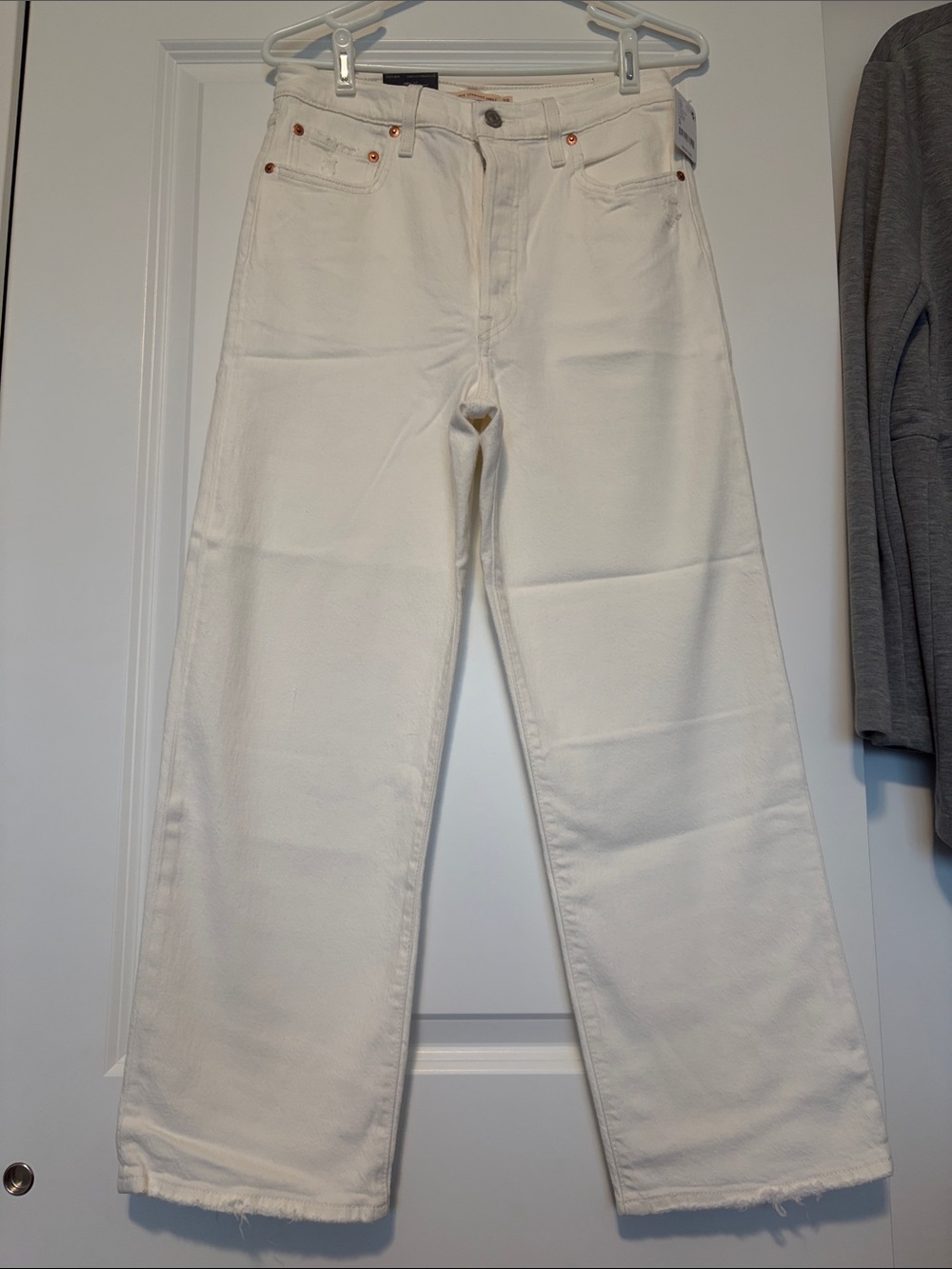 Levi's Women's White Straight Jeans